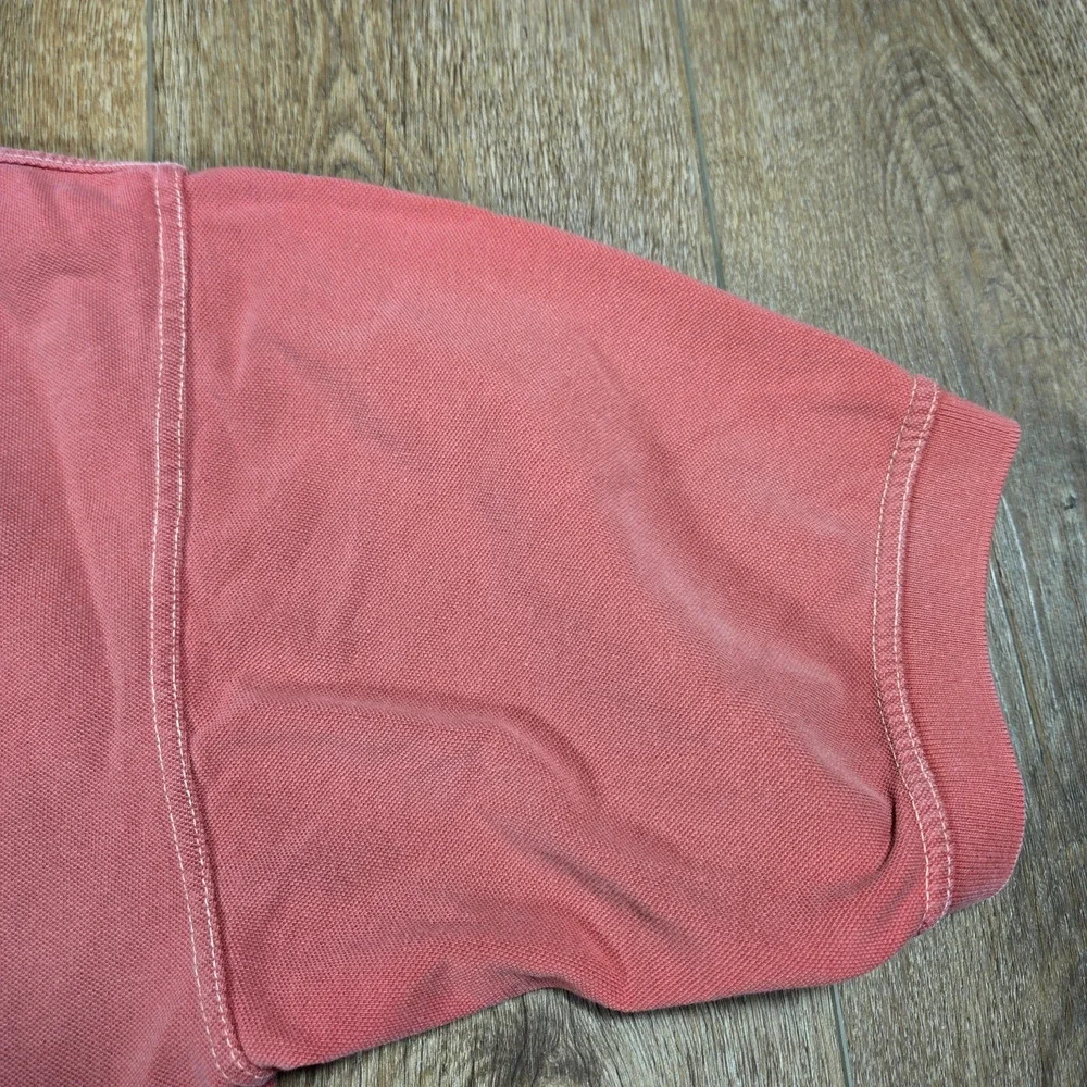 Alaska Grizzly Bear Polo Shirt Mens L Salmon Red Embroidered Wildlife Outdoors